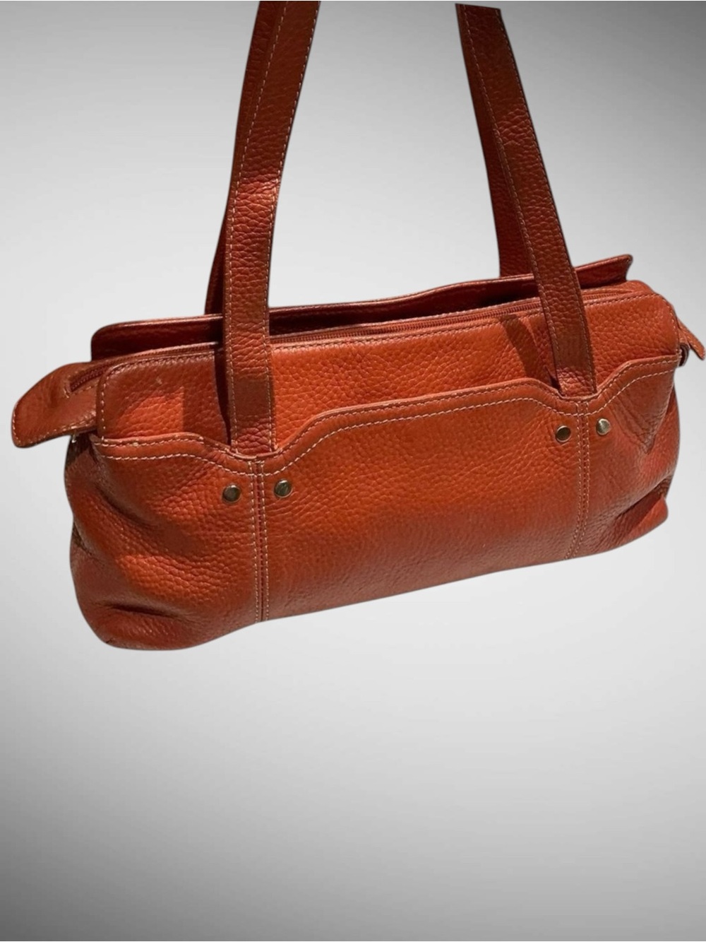 Bandolino Y2K Italian Leather Shoulder Bag Cognac Brown Vintage